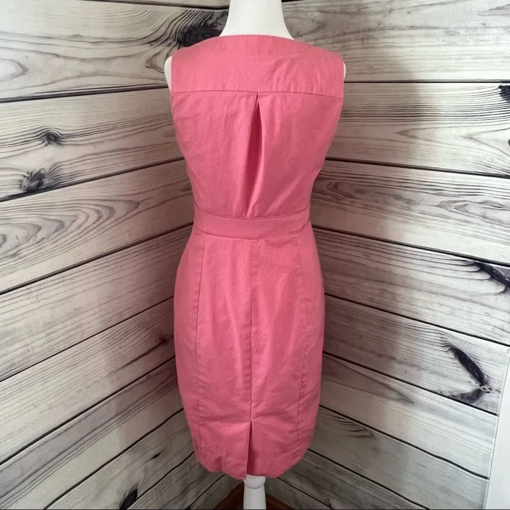 J. Crew Vintage Pink V Neck A-Line Sleeveless Dress Size 2